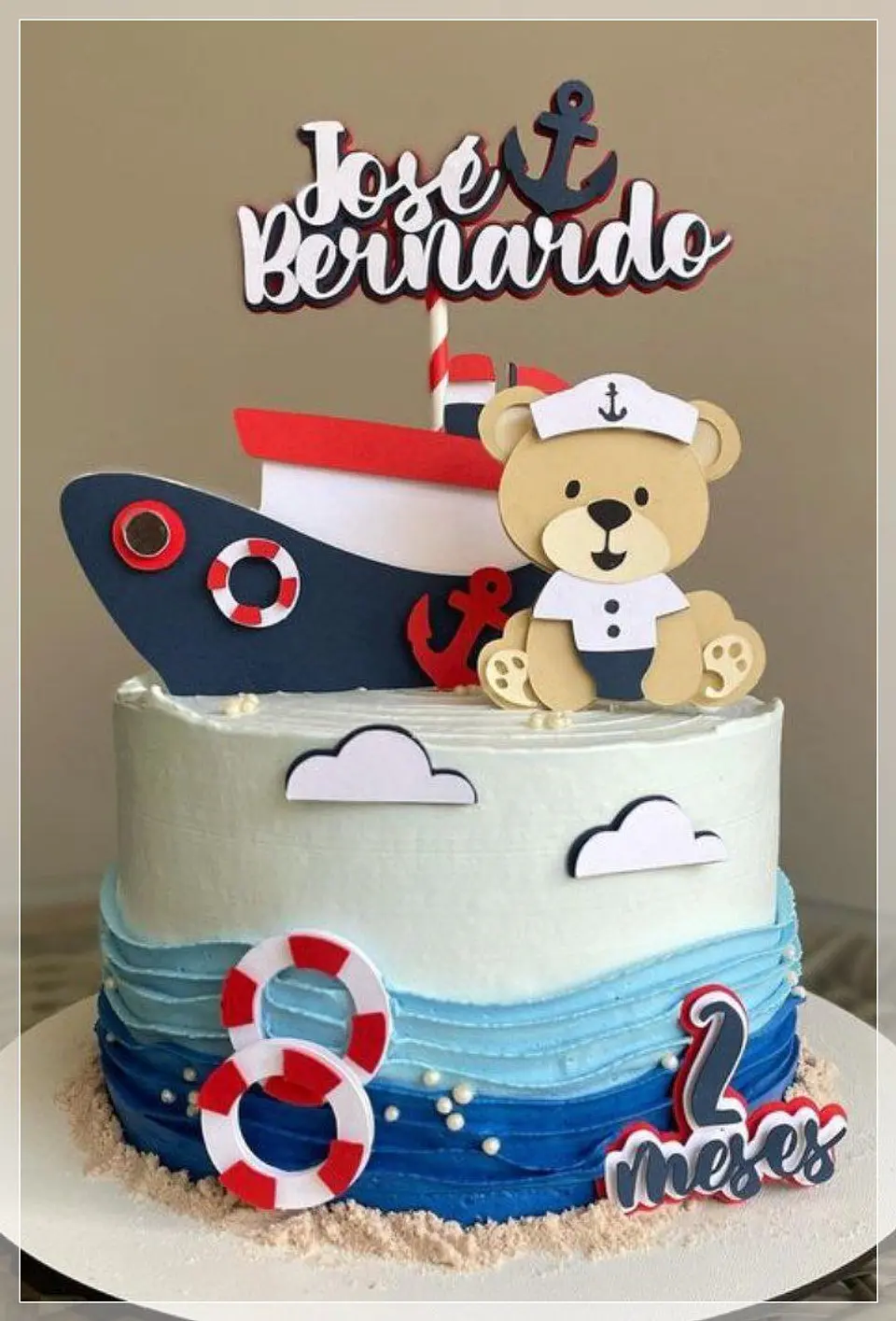 Arquivo de Corte Topo de Bolo Ursinho Marinheiro 7 1
