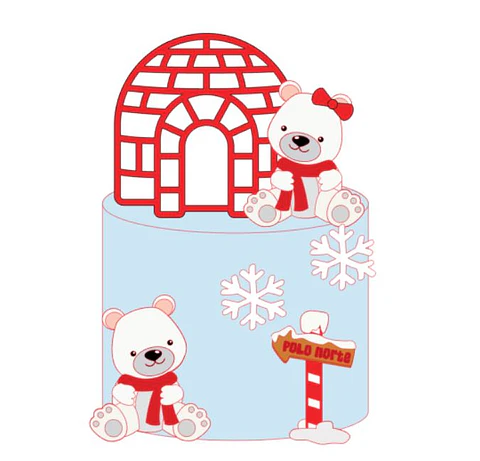 Arquivo de Corte Topo de Bolo Urso Polar 2