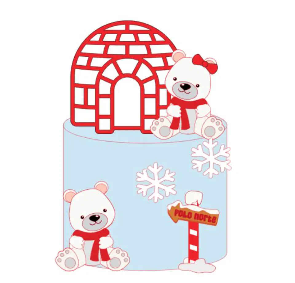 Arquivo de Corte Topo de Bolo Urso Polar 2 1