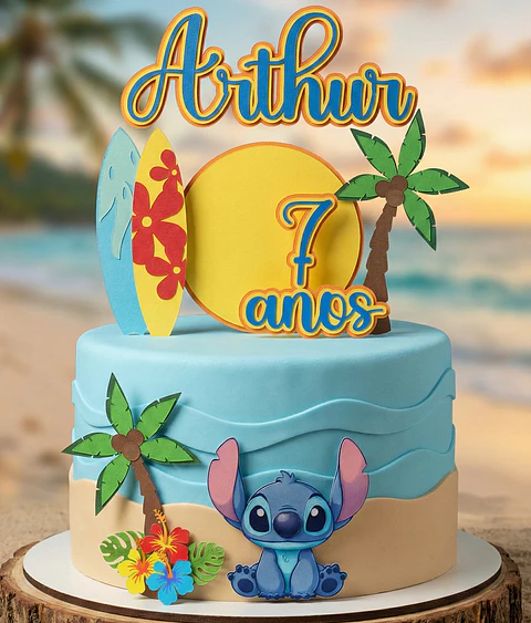 Arquivo de Corte Topo de Bolo Stitch 34