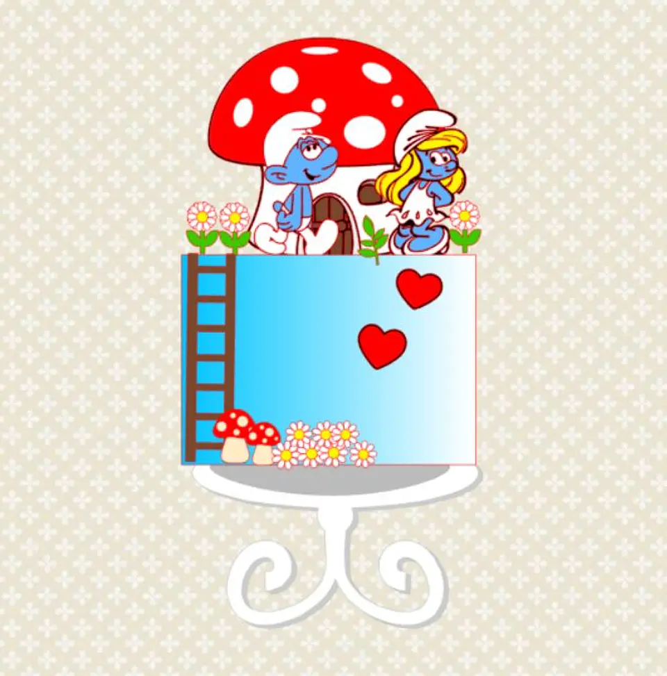 Arquivo de Corte Topo de Bolo Smurf 3 1