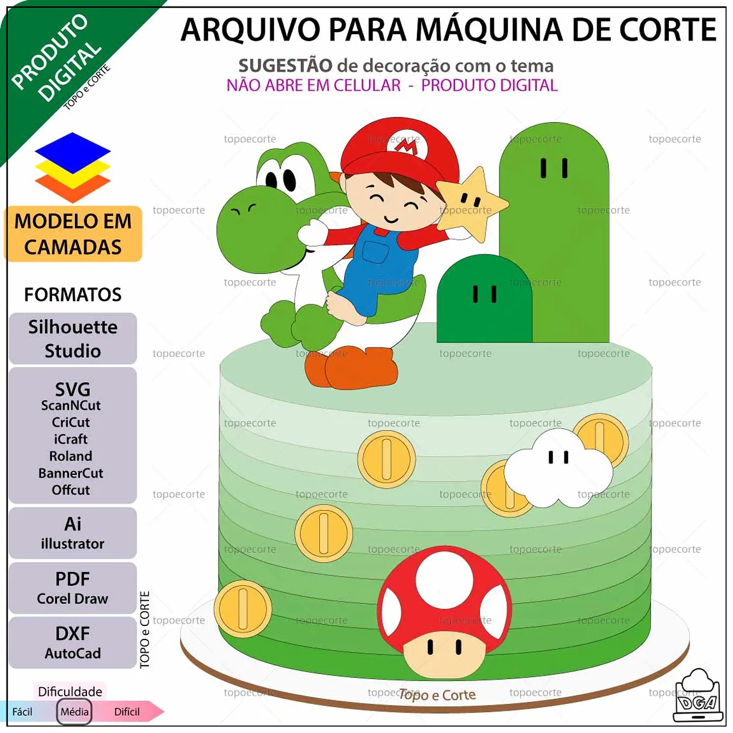 Arquivo de Corte Topo de Bolo Super Mario 67 1