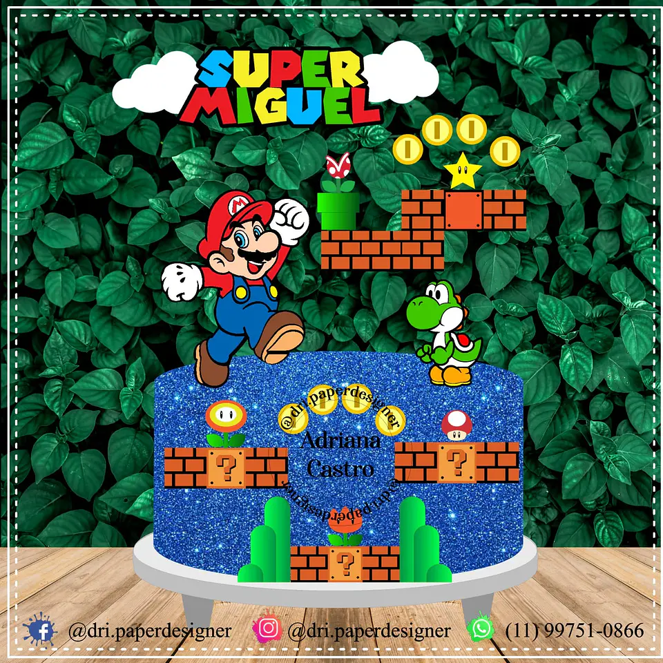 Arquivo de Corte Topo de Bolo Super Mario 5 1