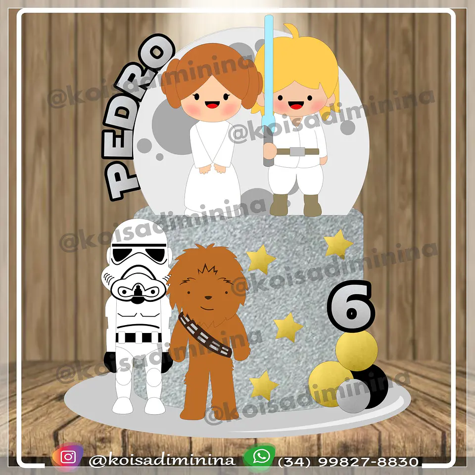 Arquivo de Corte Topo de Bolo Star Wars 6 1