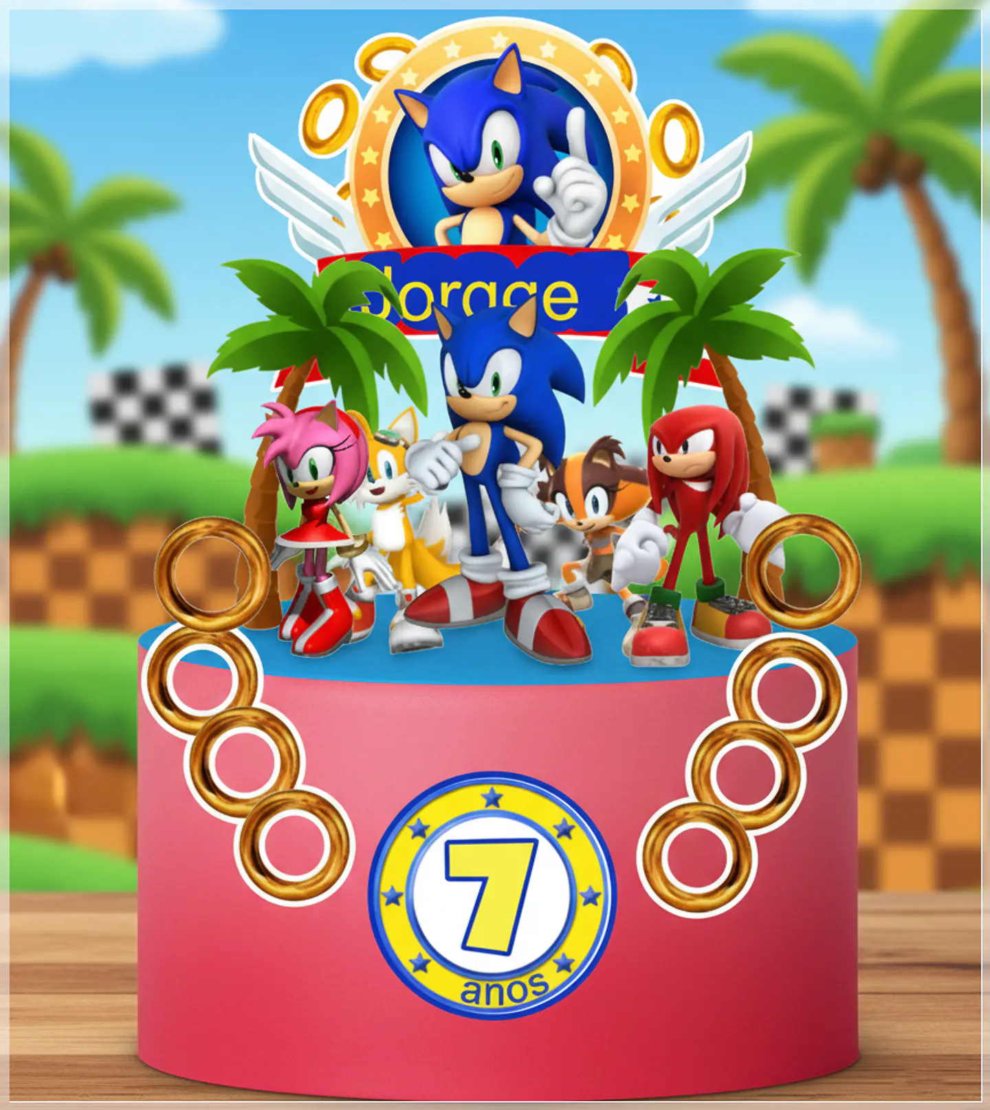 Arquivo de Corte Topo de Bolo Sonic 64 1
