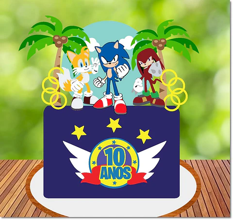 Arquivo de Corte Topo de Bolo Sonic 48