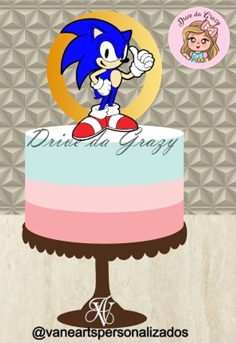 Arquivo de Corte Topo de Bolo Sonic 28