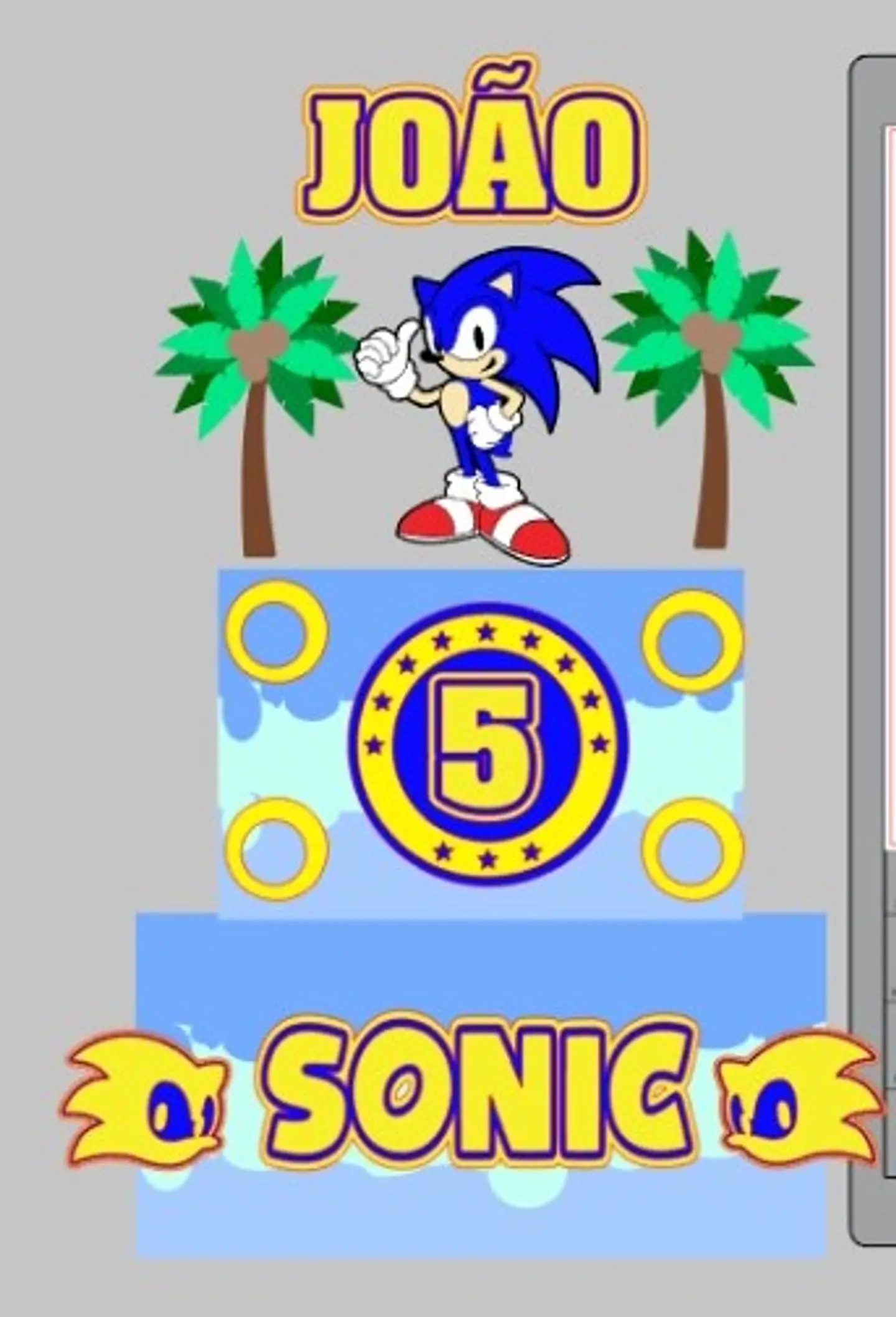 Arquivo de Corte Topo de Bolo Sonic 20 1