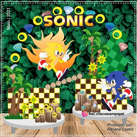 Arquivo de Corte Topo de Bolo Sonic 10