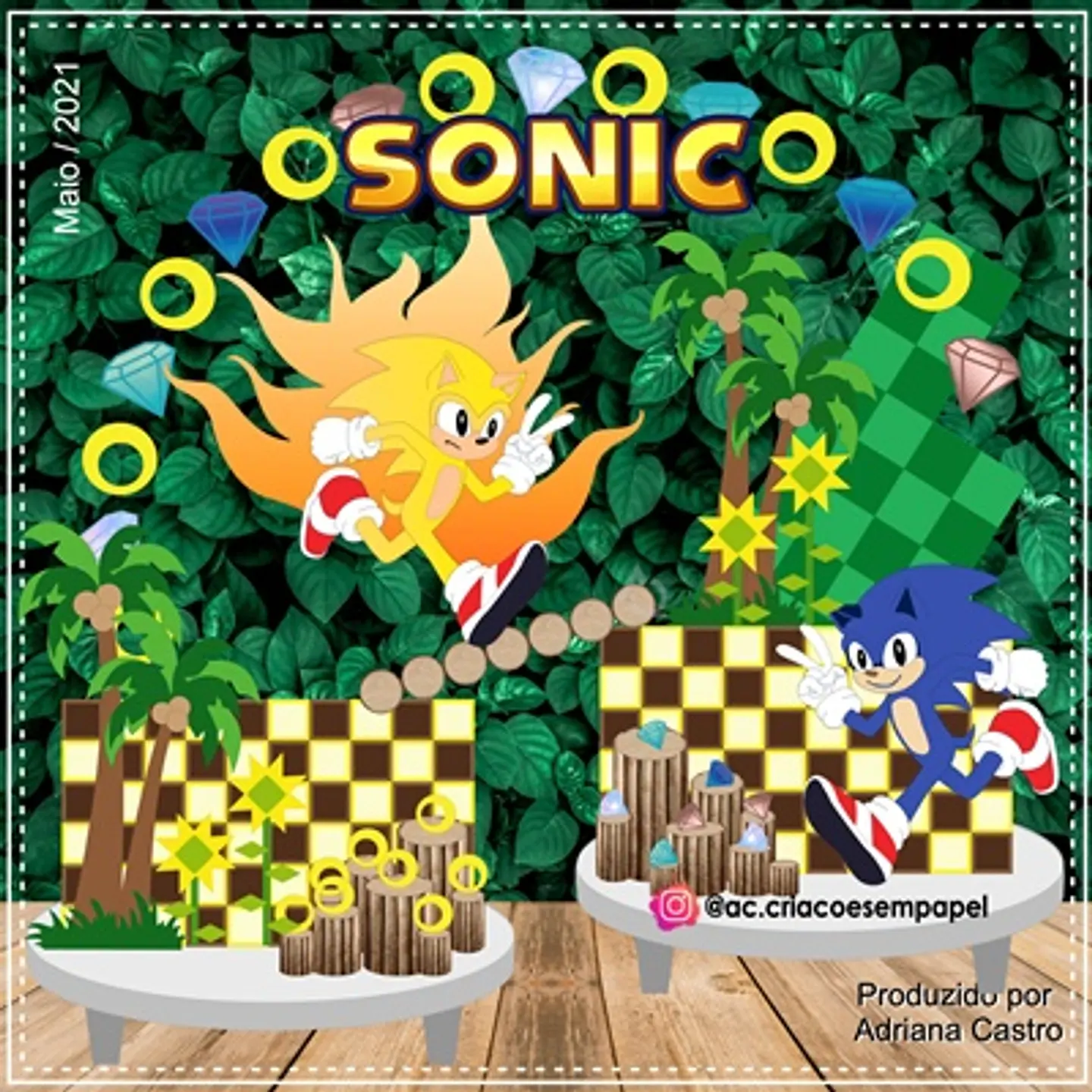 Arquivo de Corte Topo de Bolo Sonic 10 1
