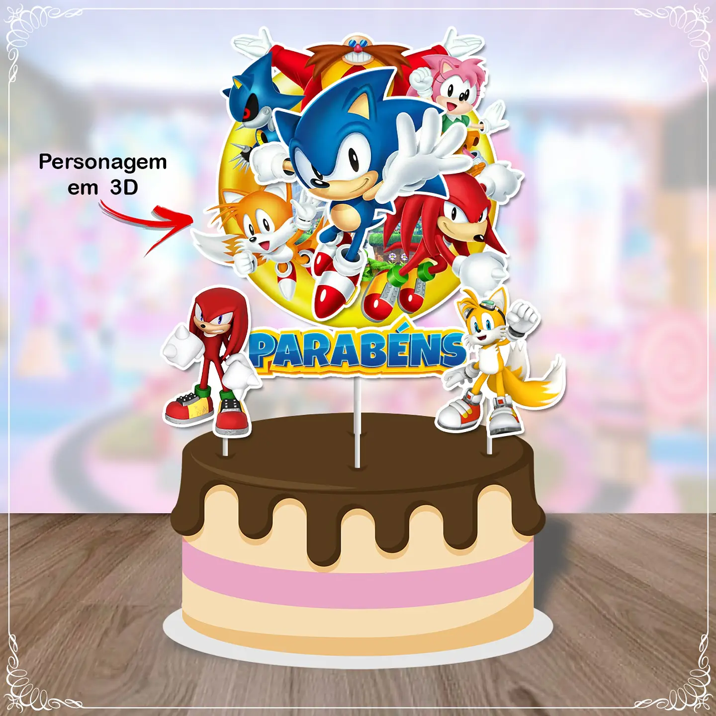 Arquivo de Corte Topo de Bolo Sonic 8 1