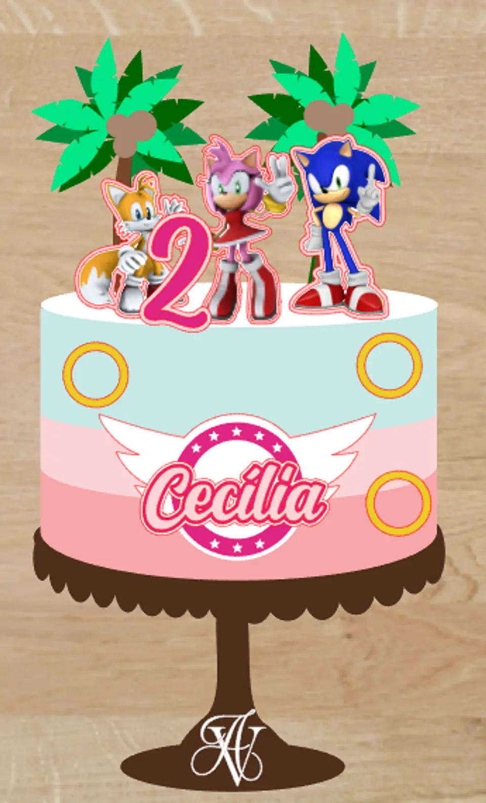 Arquivo de Corte Topo de Bolo Sonic 7 1