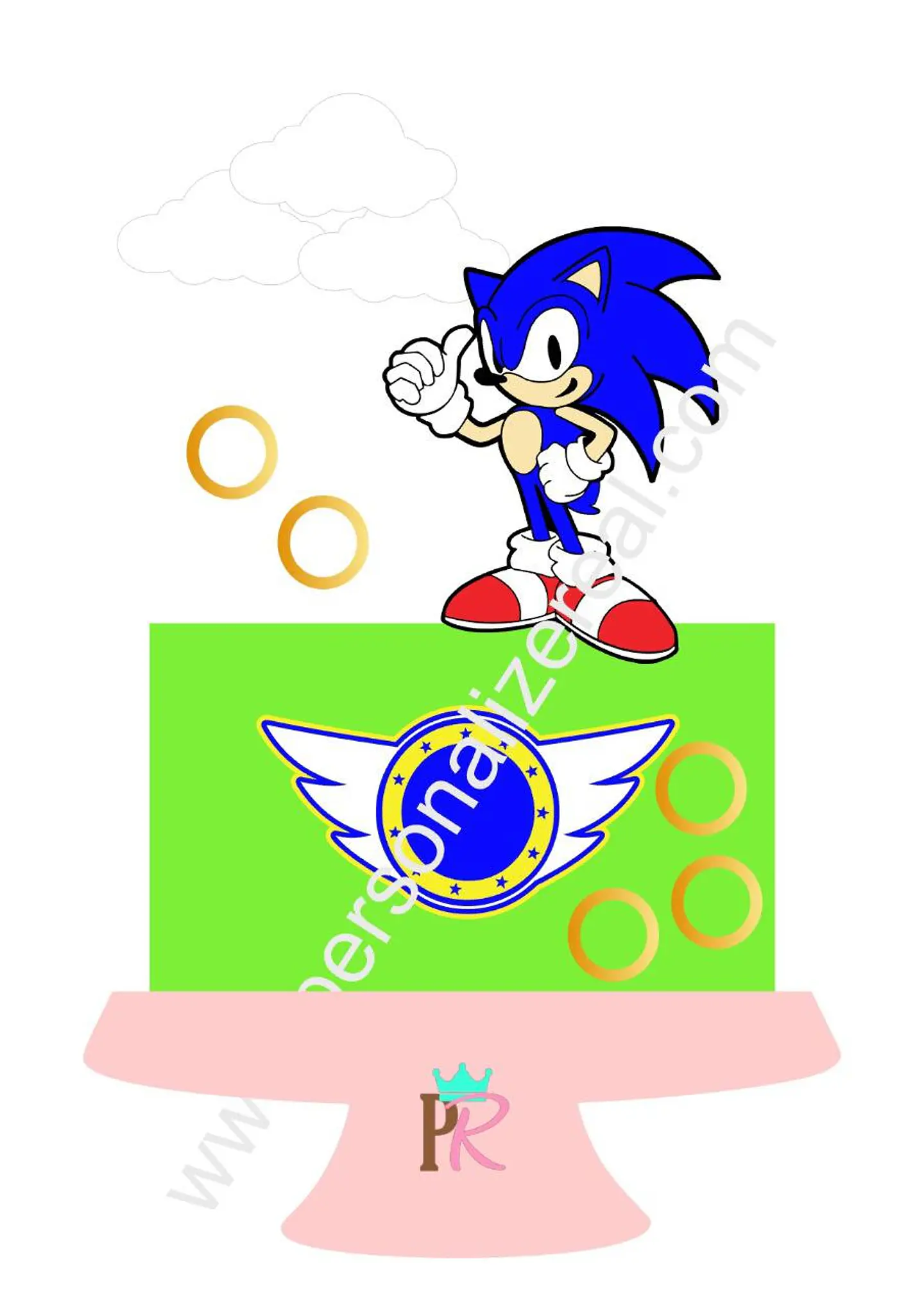 Arquivo de Corte Topo de Bolo Sonic 6 1