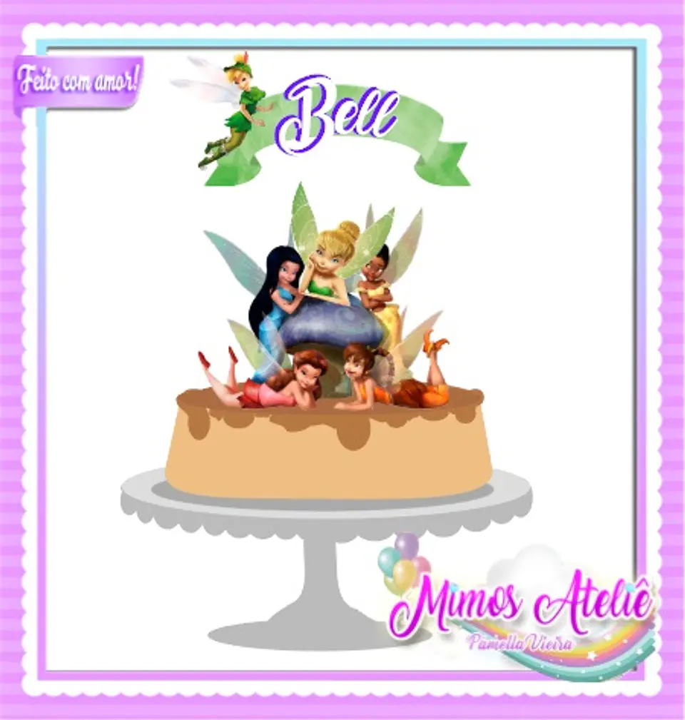 Arquivo de Corte Topo de Bolo Sininho - Tinkerbell 9 1