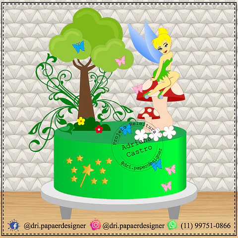 Arquivo de Corte Topo de Bolo Sininho - Tinkerbell 8