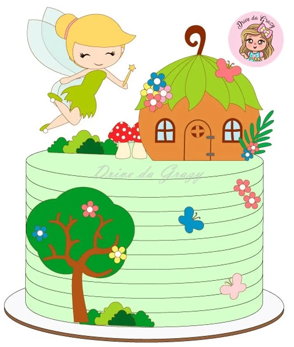 Arquivo de Corte Topo de Bolo Sininho - Tinkerbell 6 1