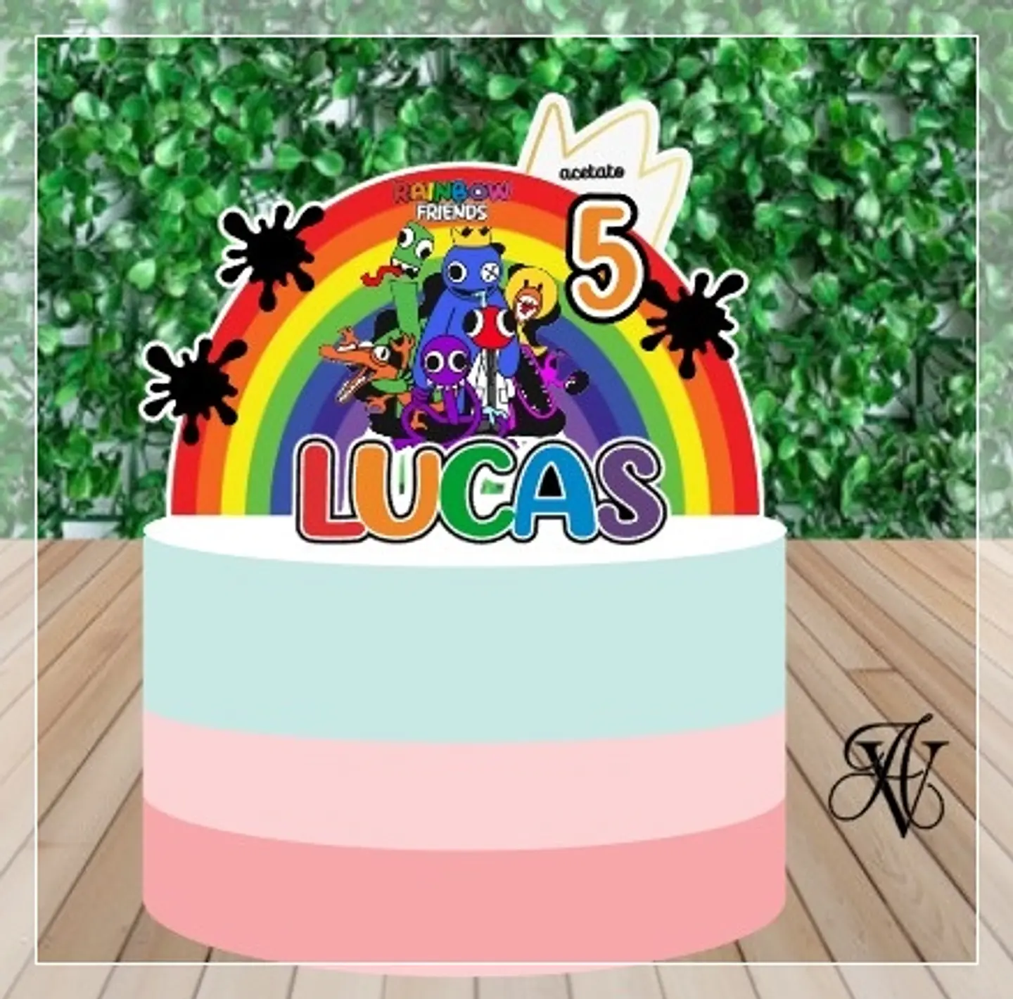 Arquivo de Corte Topo de Bolo Rainbow Friends 6 1