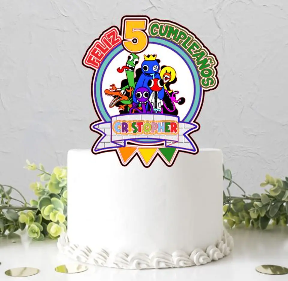 Arquivo de Corte Topo de Bolo Rainbow Friends 5 1