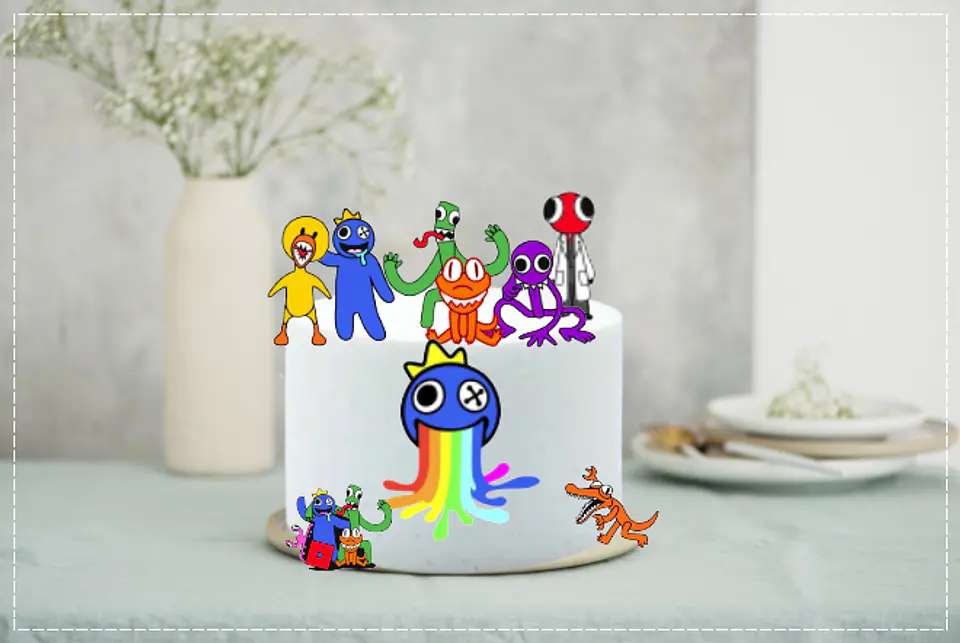 Arquivo de Corte Topo de Bolo Rainbow Friends 2 1