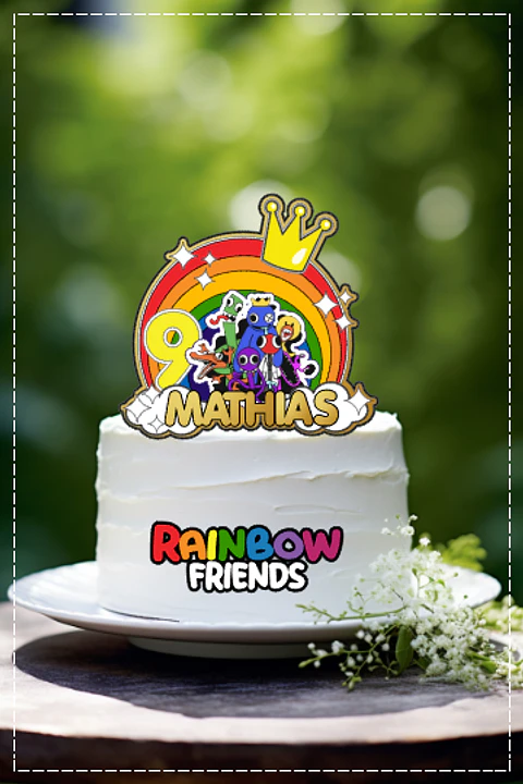 Arquivo de Corte Topo de Bolo Rainbow Friends 1