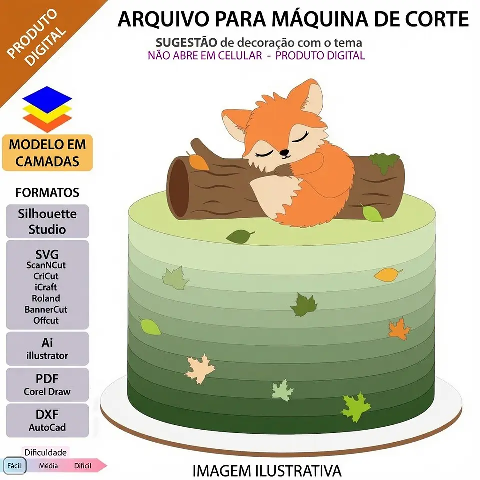 Arquivo de Corte Topo de Bolo Raposinha 1 1
