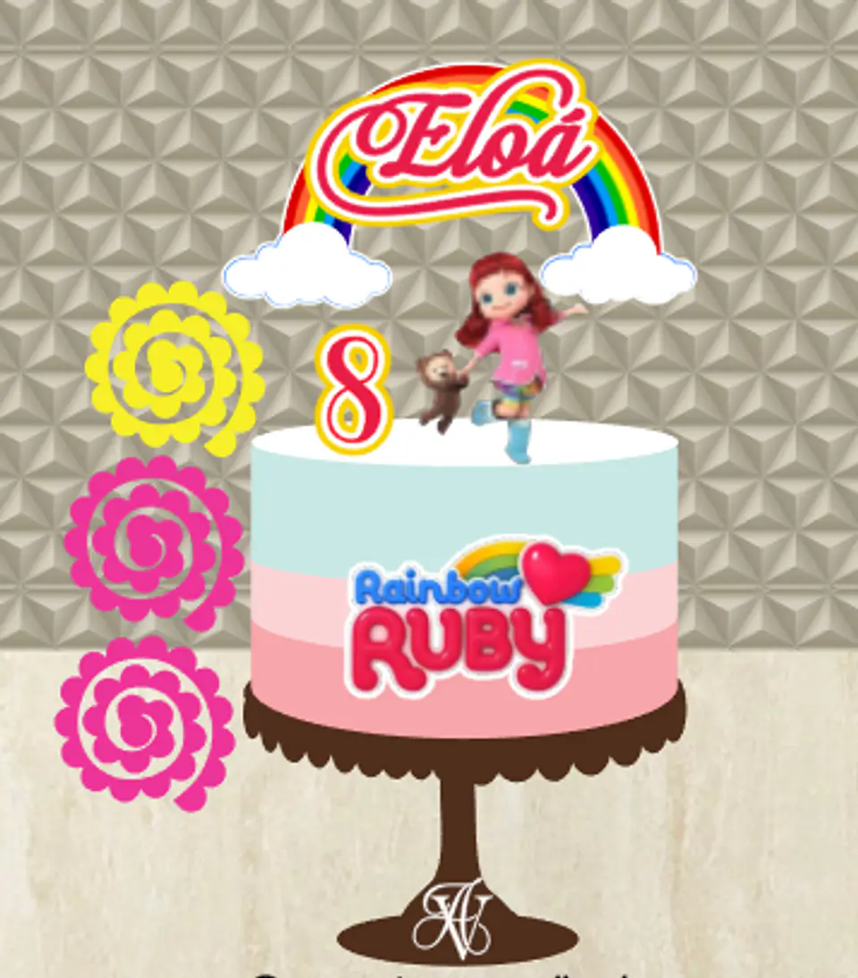 Arquivo de Corte Topo de Bolo Rainbow Ruby 1 1