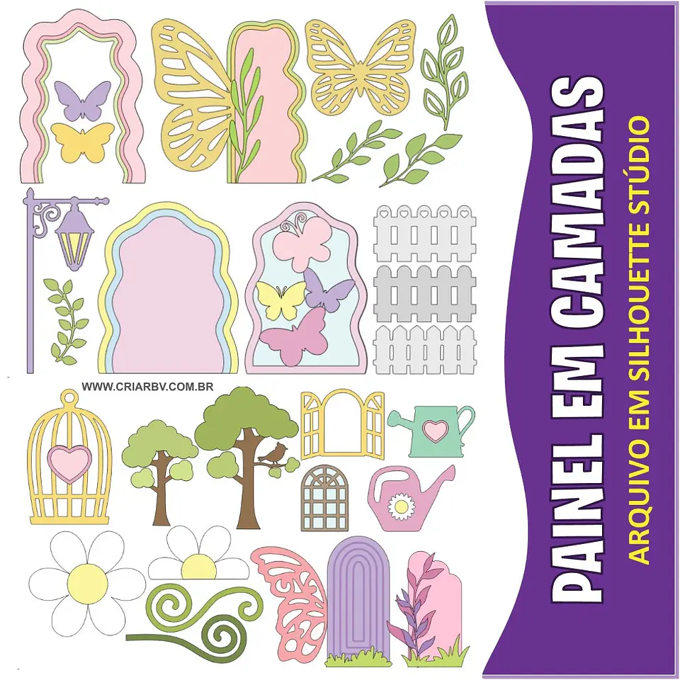 Arquivo de Corte Topo de Bolo Painel Arco Jardim 18 1