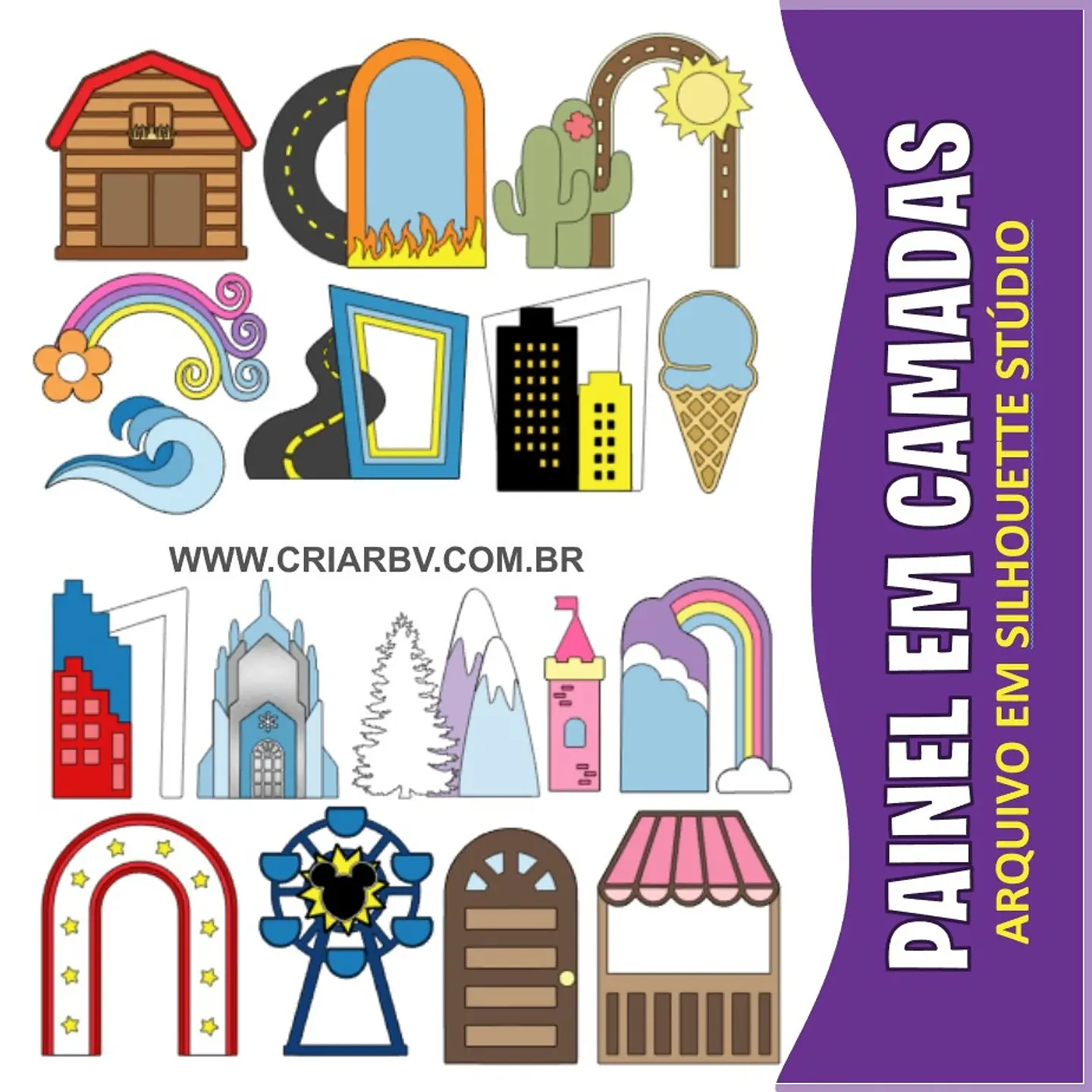 Arquivo de Corte Topo de Bolo Painel Arco 7 1