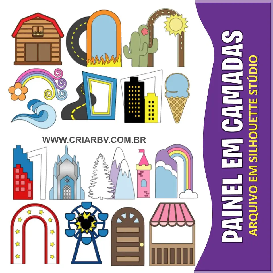 Arquivo de Corte Topo de Bolo Painel Arco 7 1