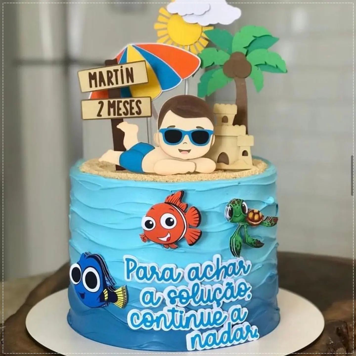 Arquivo de Corte Topo de Bolo Praia Verão Menino 18 1