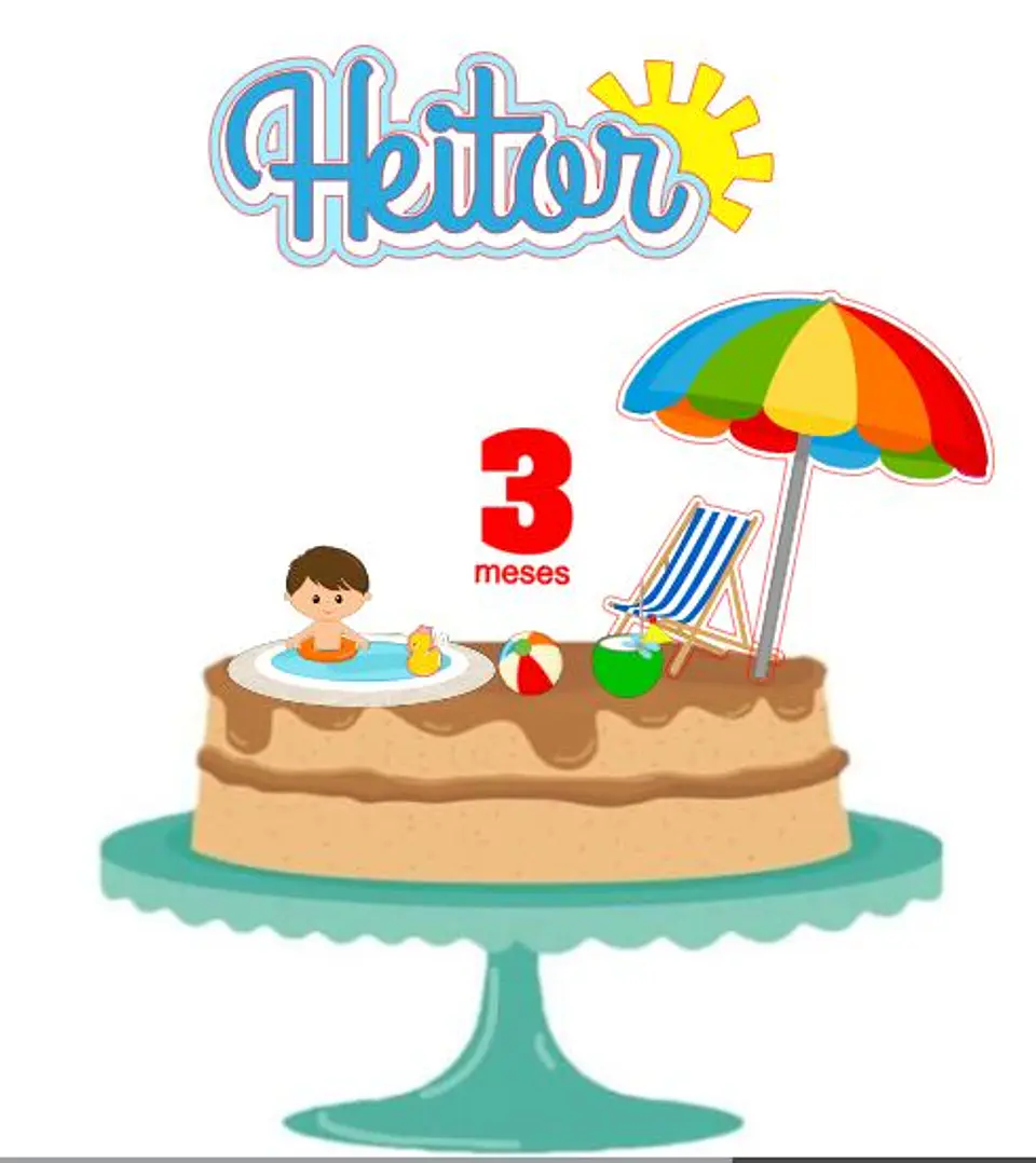 Arquivo de Corte Topo de Bolo Praia Verão Menino 4 1