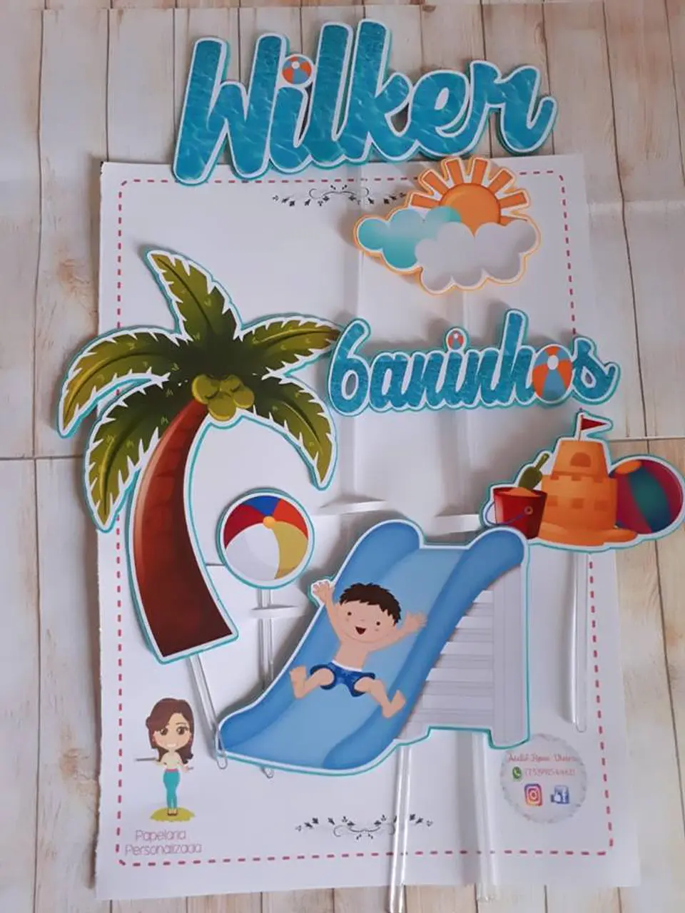 Arquivo de Corte Topo de Bolo Praia Verão Menino 3 1