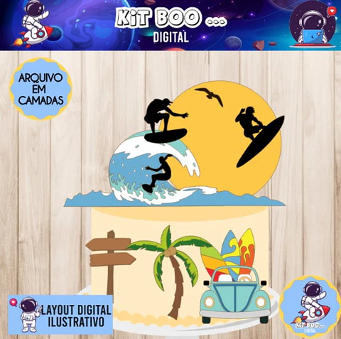 Arquivo de Corte Topo de Bolo Praia Verão 7