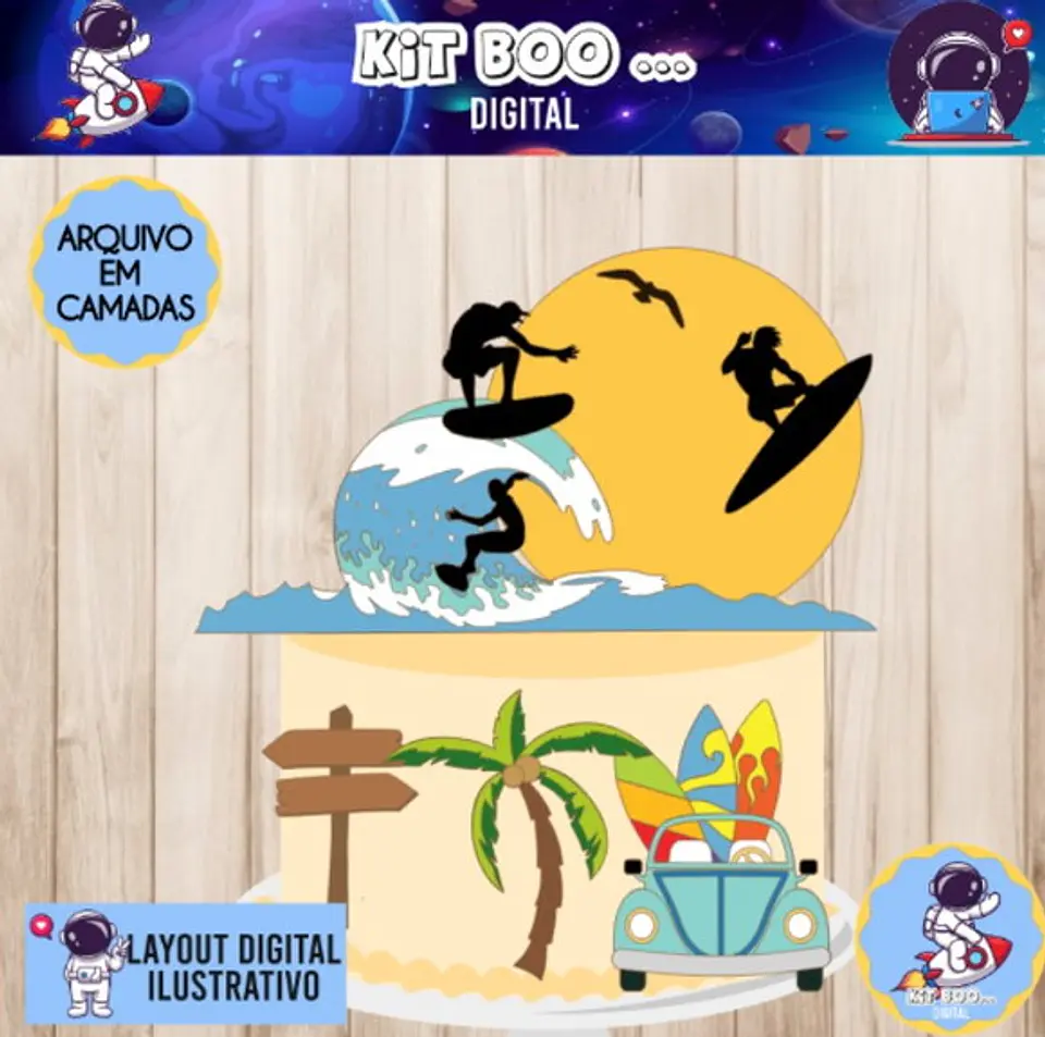Arquivo de Corte Topo de Bolo Praia Verão 7 1