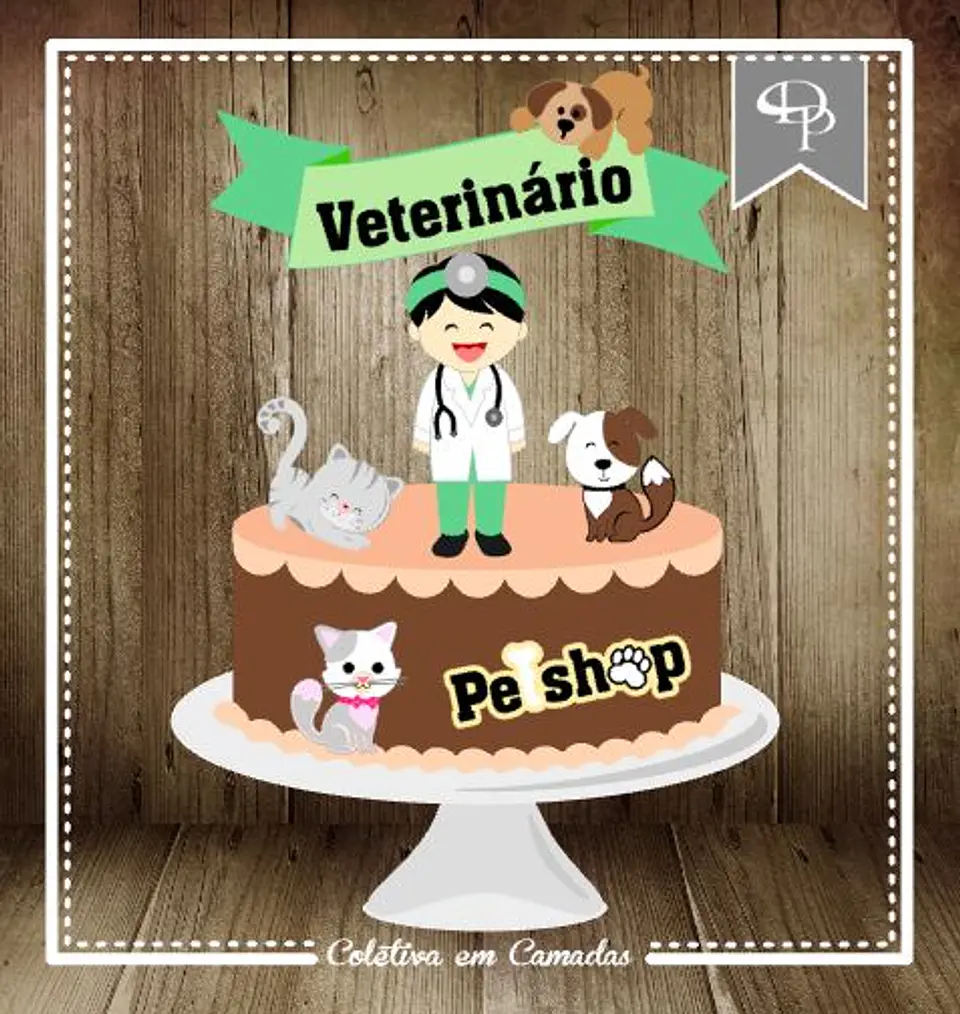 Arquivo de Corte Topo de Bolo Profissões Veterinária Veterinário 6 1