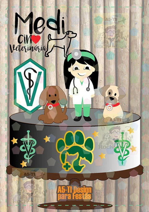 Arquivo de Corte Topo de Bolo Profissões Veterinária Veterinário 1