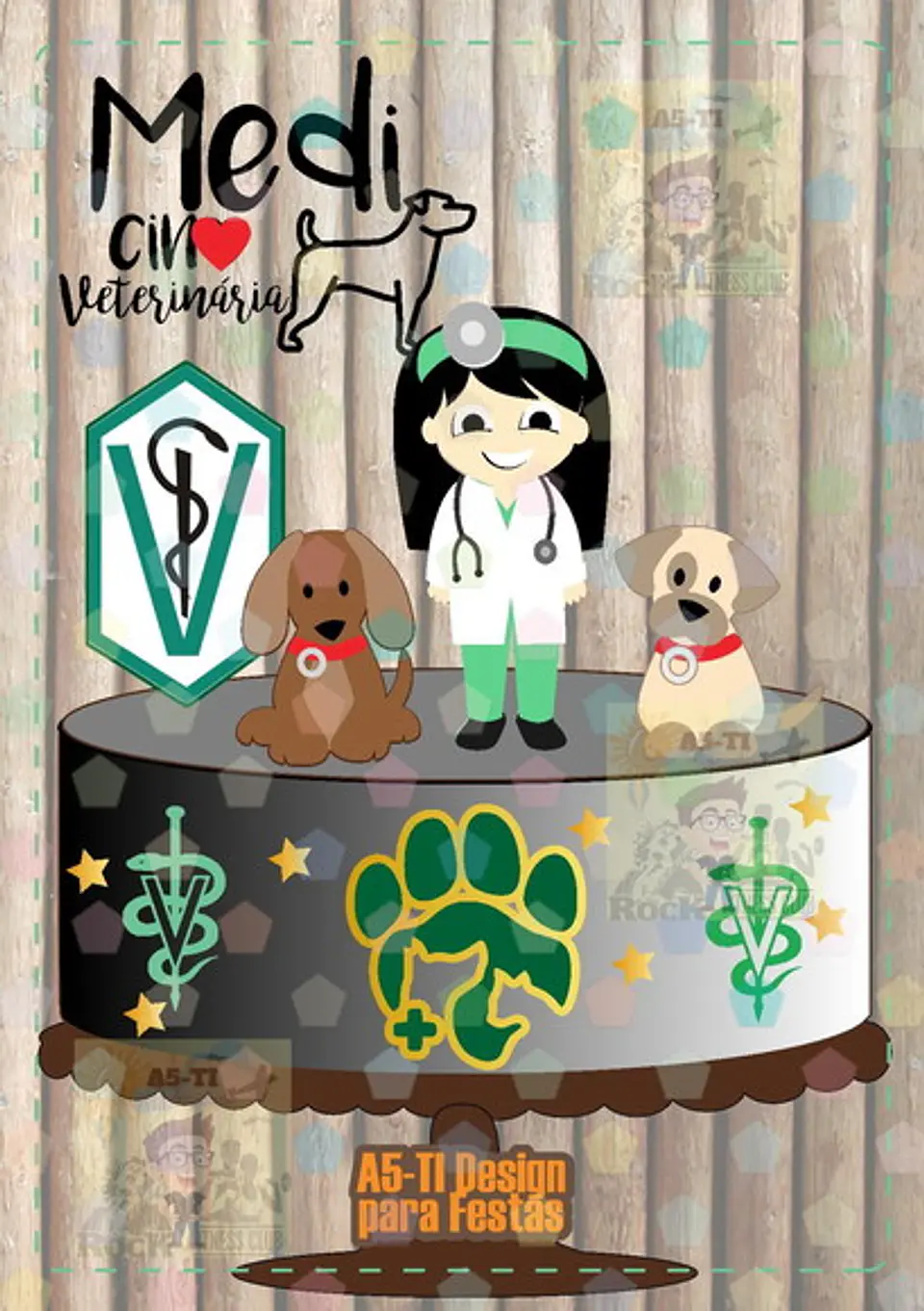 Arquivo de Corte Topo de Bolo Profissões Veterinária Veterinário 1 1
