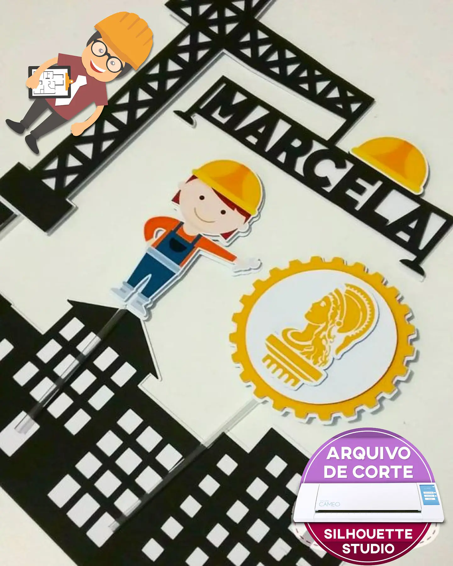 Arquivo de Corte Topo de Bolo Profissões Engenharia Engenheiro 11 1