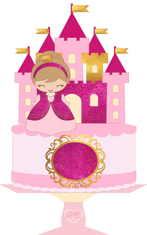 Arquivo de Corte Topo de Bolo Princesa Realeza Menina Castelo Carruagem 25
