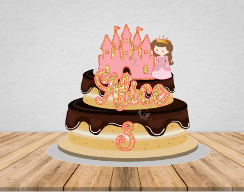 Arquivo de Corte Topo de Bolo Princesa Realeza Menina Castelo Carruagem 10 1