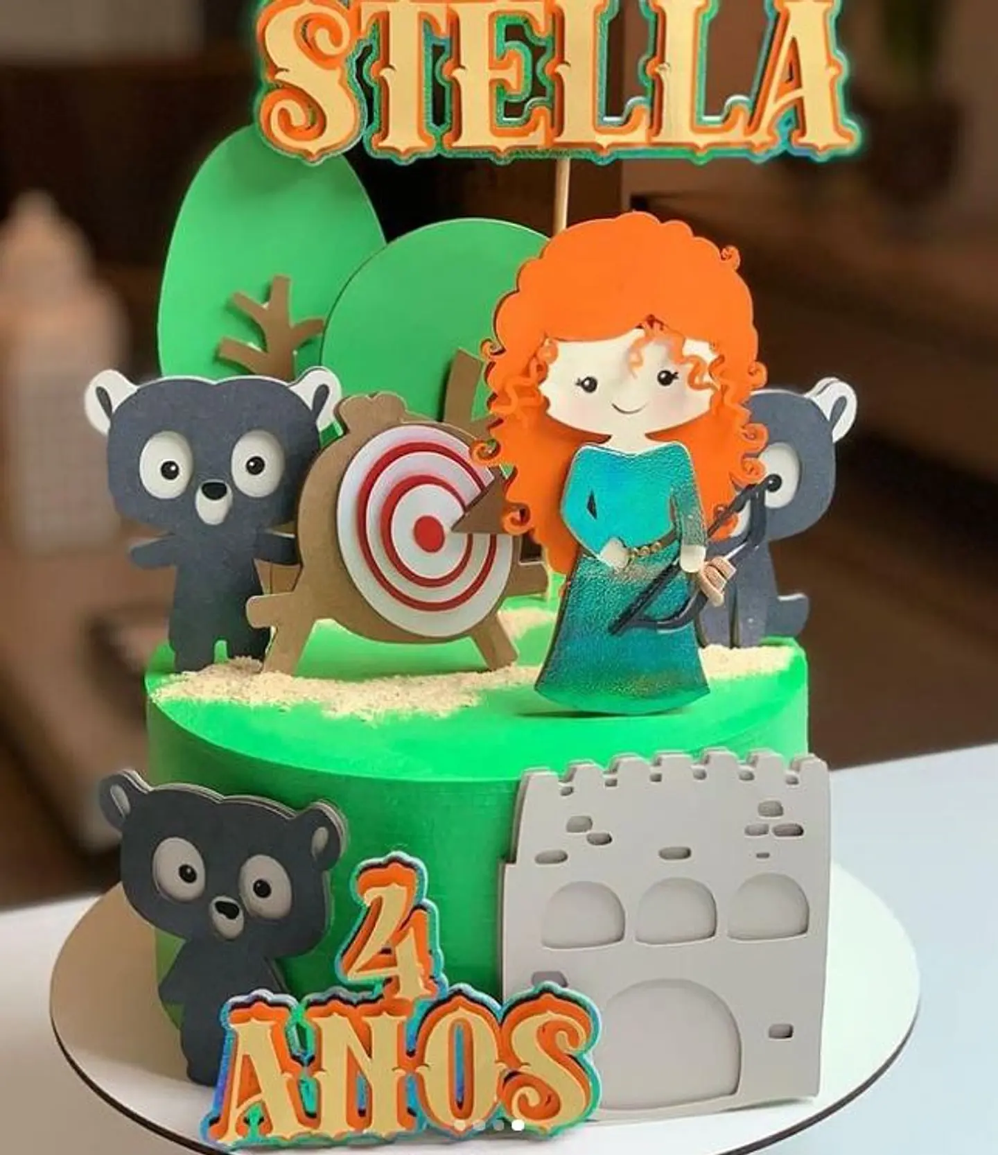 Arquivo de Corte Topo de Bolo Princesa Valente Merida 3 1