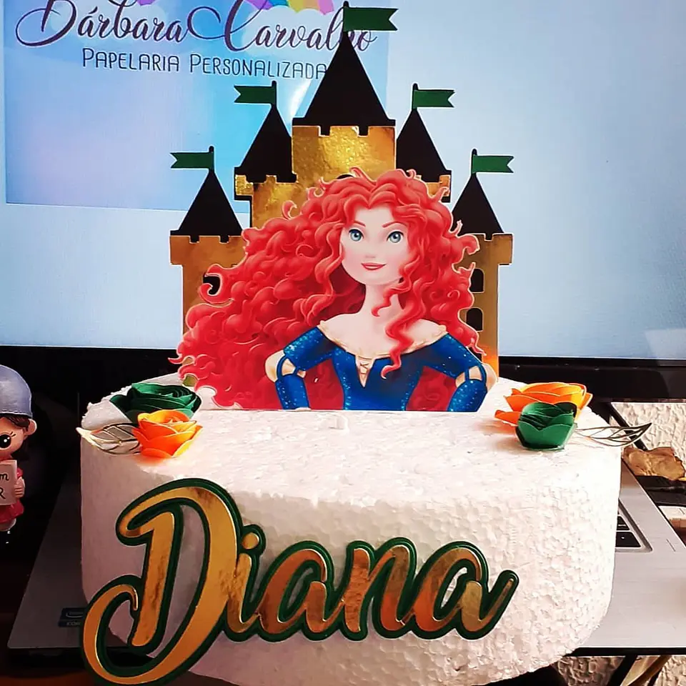 Arquivo de Corte Topo de Bolo Princesa Valente Merida 2 1
