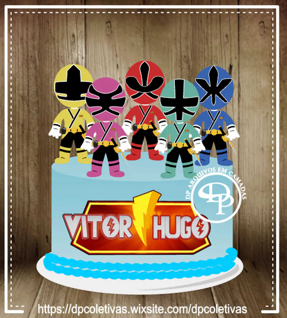 Arquivo de Corte Topo de Bolo Power Rangers 4 1