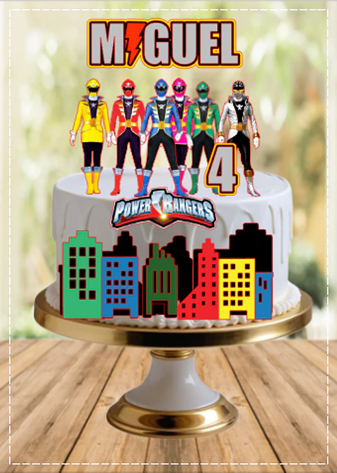 Arquivo de Corte Topo de Bolo Power Rangers 3