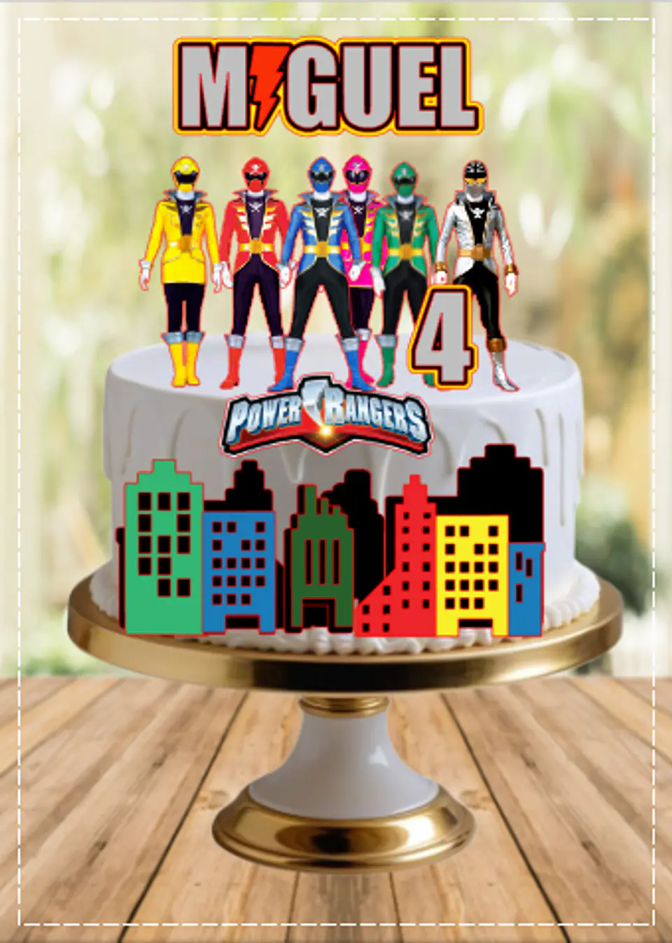 Arquivo de Corte Topo de Bolo Power Rangers 3 1