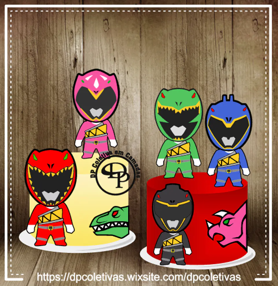 Arquivo de Corte Topo de Bolo Power Rangers 2 1