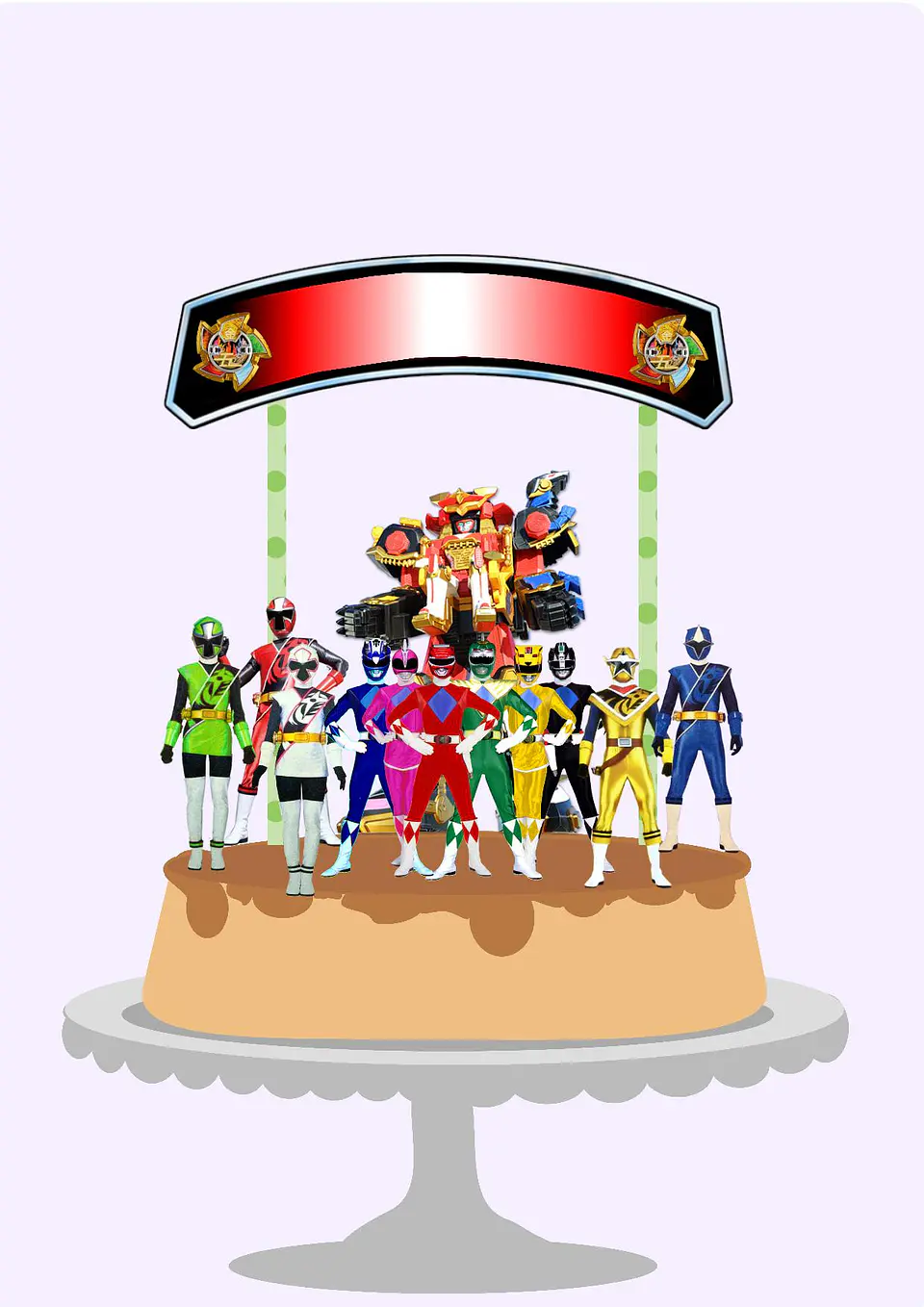 Arquivo de Corte Topo de Bolo Power Rangers 1 1