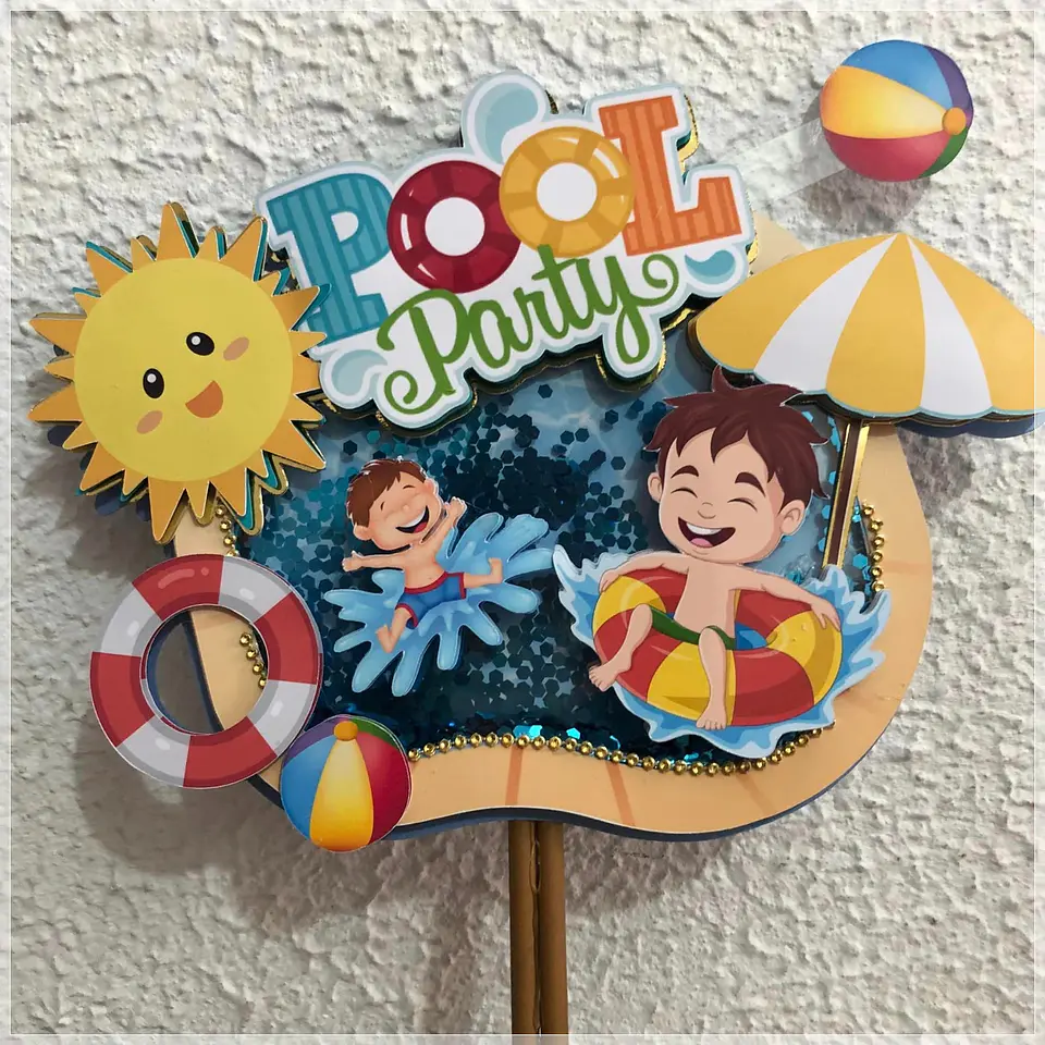 Arquivo de Corte Topo de Bolo Pool Party Menino 2 1