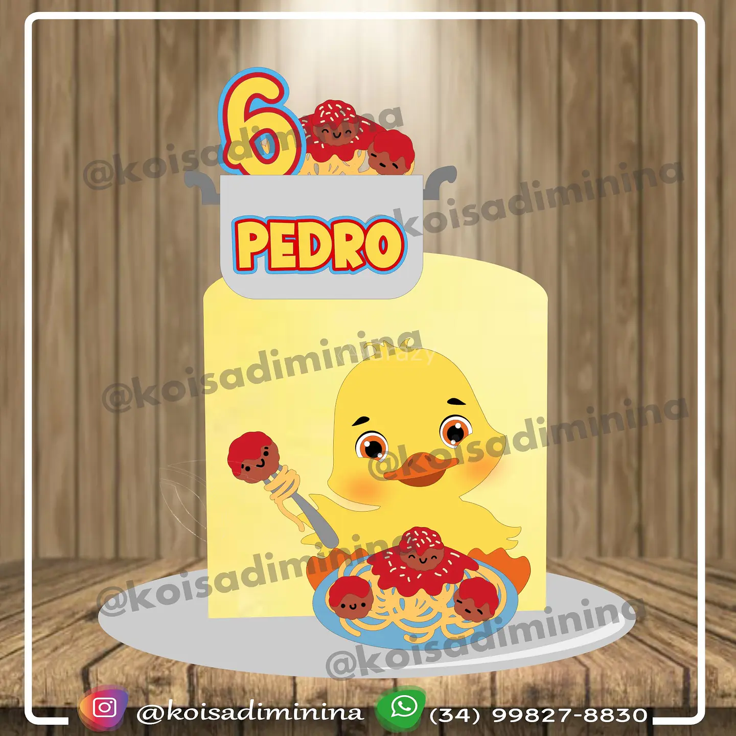 Arquivo de Corte Topo de Bolo Patinha Patinho Amarelo 3 1
