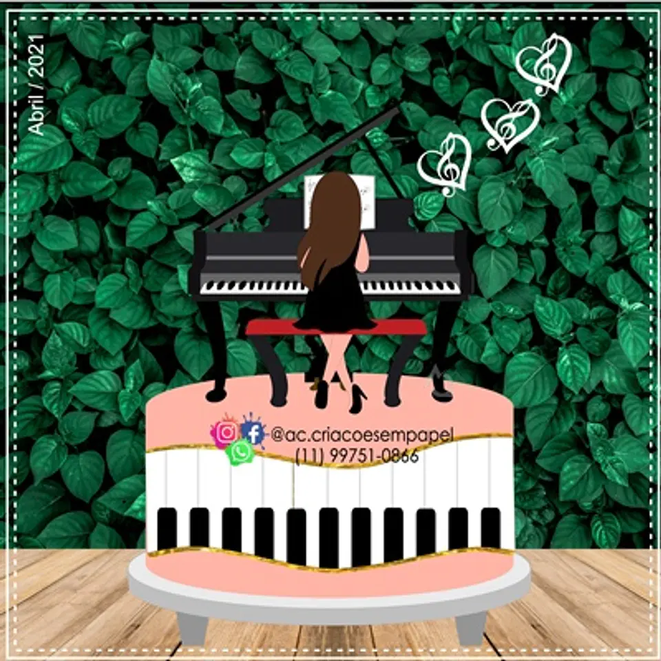 Arquivo de Corte Topo de Bolo Piano Pianista 2 1